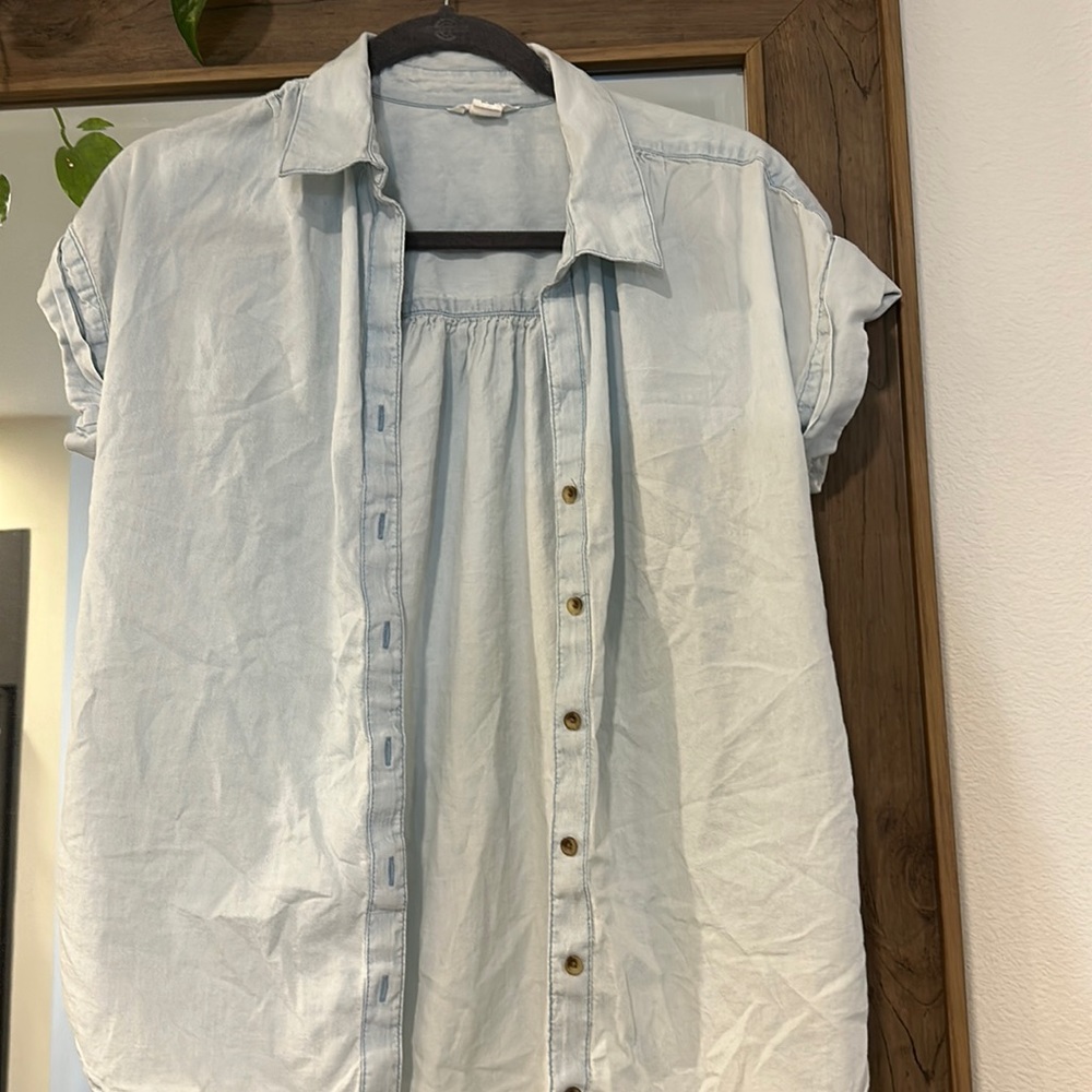 Chambray shirt short sleeve